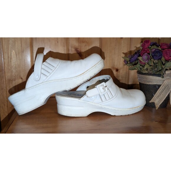 Dr Scholls AIR cradle White clogs Sz 7 Slip On Strap Gel Insoles Like Crocs shoe - Picture 8 of 11